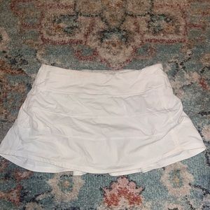 Lululemon Pace Rival White Mid-Rise Skirt